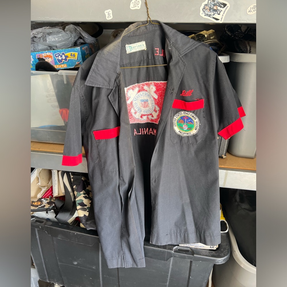 Vintage coast guard embroidered shirt 1940s